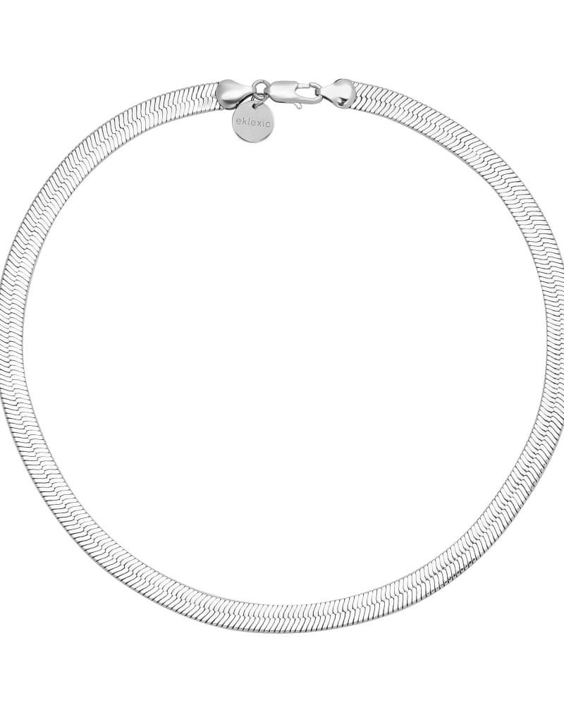 Front of a size 6.5" 3mm Viper Chain Bracelet 6.5" Silver in Silver by Eklexic. | dia_product_style_image_id:275186